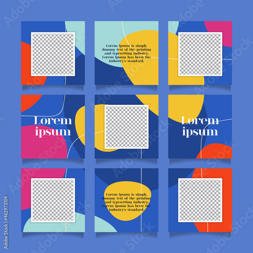 Creative instagram puzzle feed with 9 templates