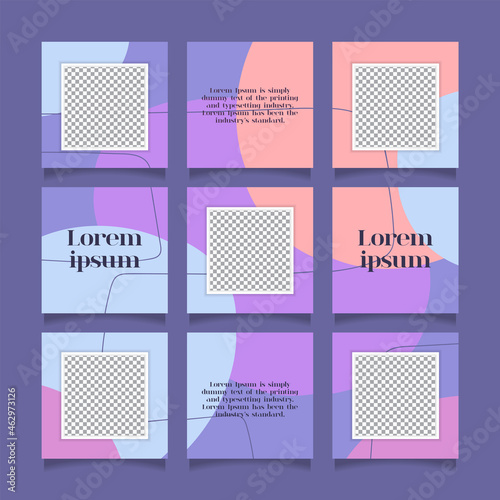 Creative instagram puzzle feed with 9 templates