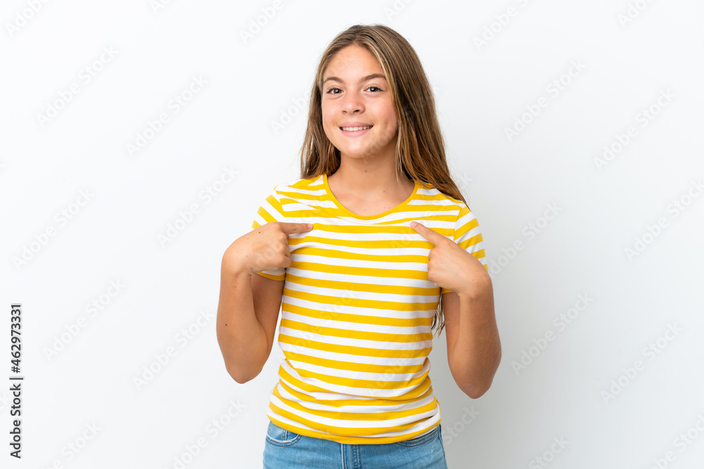 Little caucasian girl isolated on white background with surprise facial expression Little caucasian girl isolated on white background with surprise facial expression