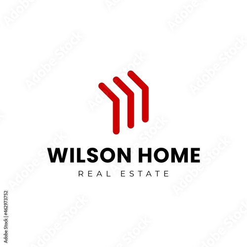 Letter W, Real estate, house, building construction Logo design vector template