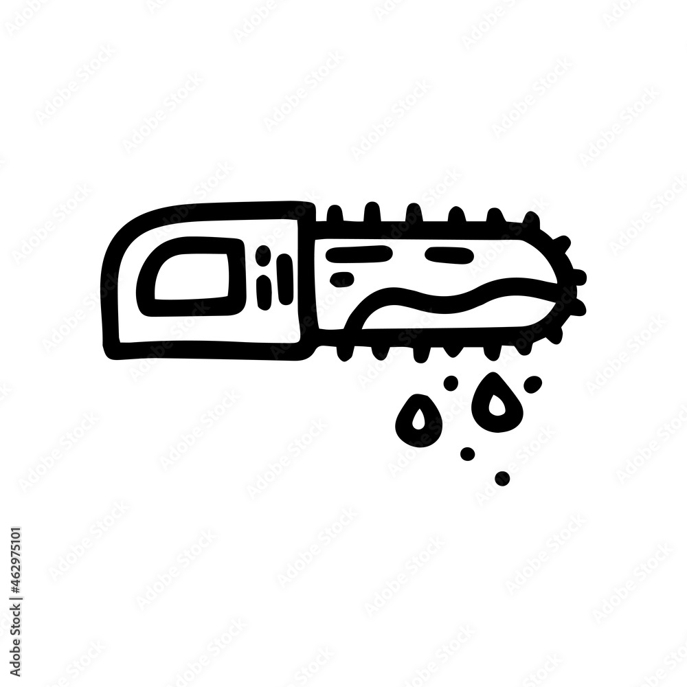 bloody chainsaw line vector doodle simple icon bloody chainsaw line vector doodle simple icon