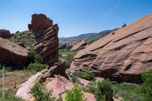 Trading Post Trail scenery at Red Rocks Park and amphitheater in Morrison Colorado photo