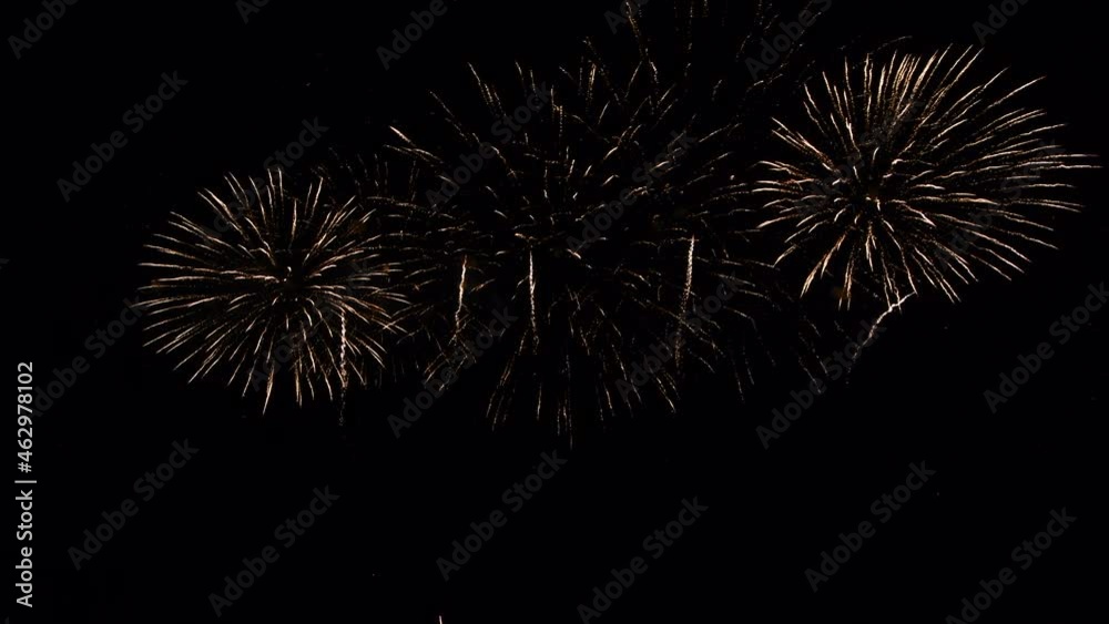 Long time seamless loop of real colourful fireworks festival display at night during national holiday, new year party 2022 Long time seamless loop of real colourful fireworks festival display at night during national holiday, new year party 2022