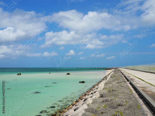 the beautiful 17end beach of shimojishima airport in Okinawa, Japan