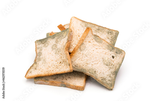 moldy bread expired bread isolated on white