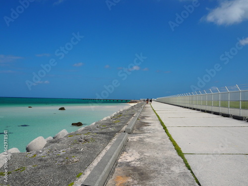 the beautiful 17end beach of shimojishima airport in Okinawa  Japan