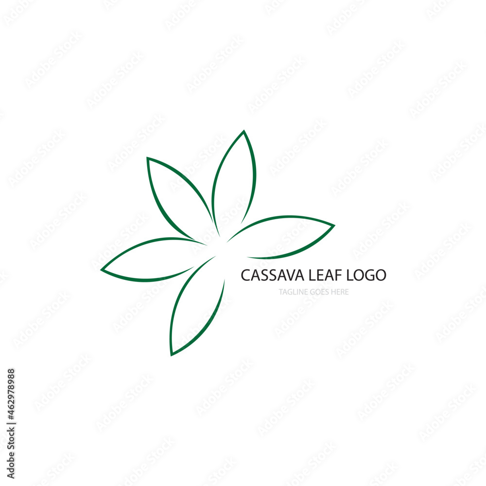 Green leaves, cassava leaf logo design Green leaves, cassava leaf logo design