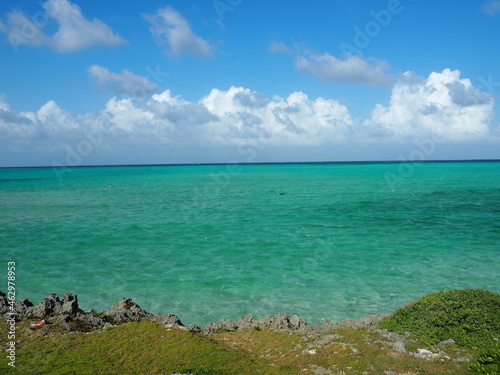 the beautiful ocean of miyako island  Okinawa  Japan