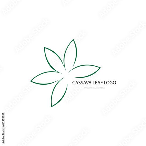 Green leaves, cassava leaf logo design