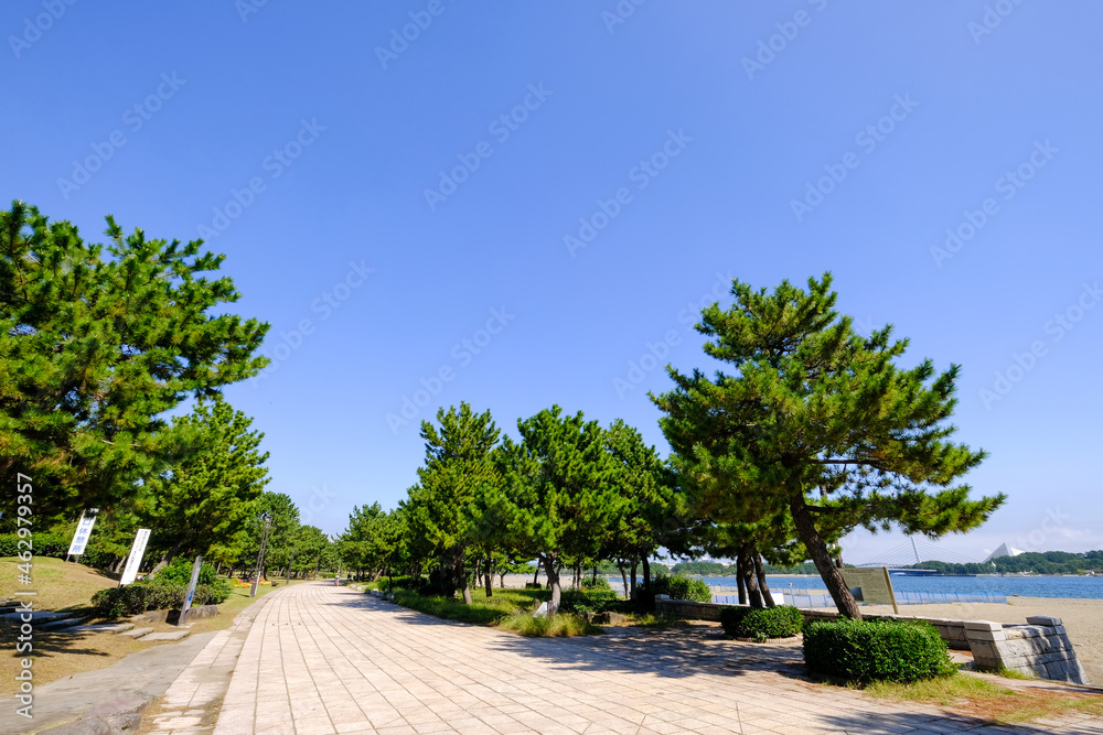 神奈川県横浜市金沢区の海の公園 神奈川県横浜市金沢区の海の公園