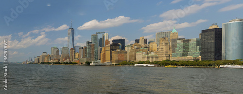 Famous Lower Manhattan skyscrapers view in the daytime New York City, United States © ungvar