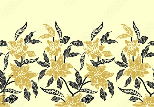 Indonesian batik motifs with very distinctive, exclusive plant patterns. vector EPS 10