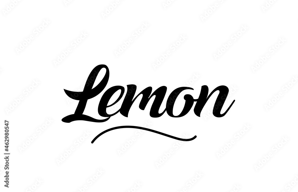 Lemon hand written text word for design. Can be used for a logo Lemon hand written text word for design. Can be used for a logo