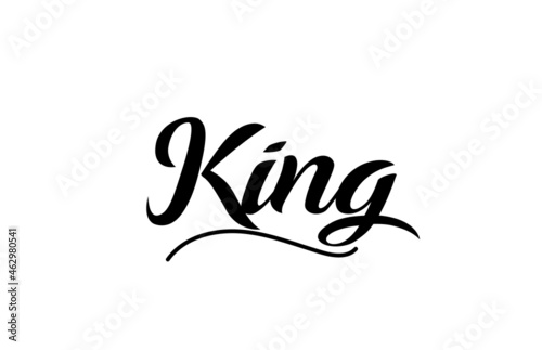 King hand written text word for design. Can be used for a logo