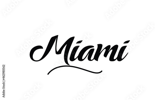 Miami hand written text word for design. Can be used for a logo