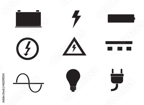 Various of electric and power icons