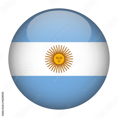 Argentina 3D Rounded Country Flag button Icon