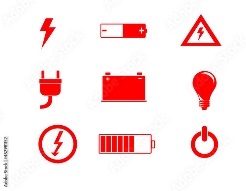 Various of electric and power icons