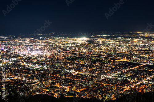 札幌のもいわ山からの絶景夜景