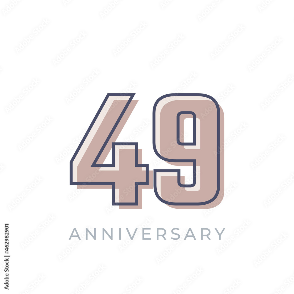 Obraz premium 49 Year Anniversary Celebration Vector. Happy Anniversary Greeting Celebrates Template Design Illustration