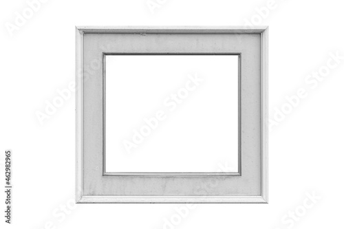 White wooden frame isolated on a white background