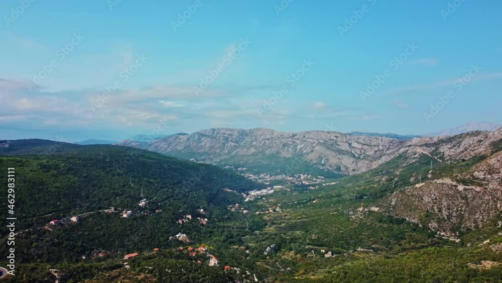 Beautiful aerial shot of the Dinaric Alps. Mountain range in Europe Beautiful aerial shot of the Dinaric Alps. Mountain range in Europe