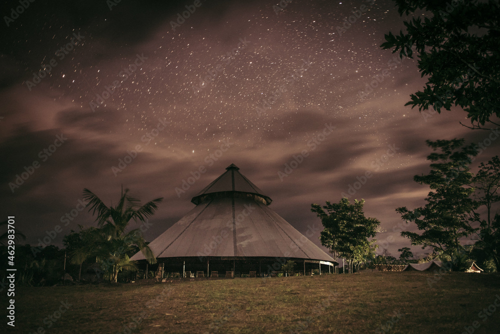 Starry night at the forest, indigenous tribe, ayahuasca Starry night at the forest, indigenous tribe, ayahuasca