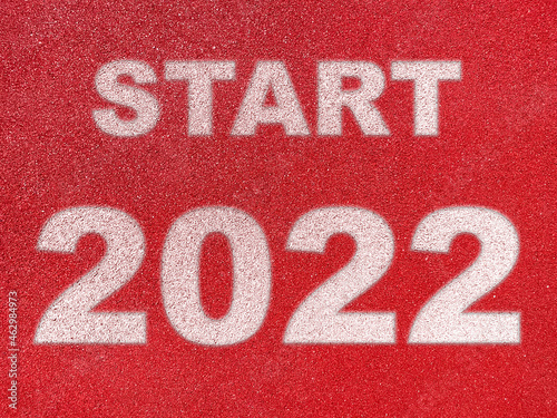 START 2020 on red background.Concept start of the new year 2022 for goals, plans and success for the year 2022.