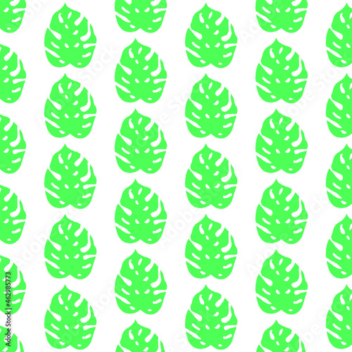 seamless pattern with green leaves, monsterra pattern
