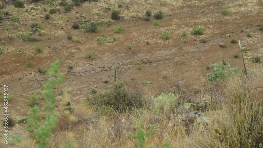 Written Word At The Fenced Landscape In Jerome, Arizona, USA. wide shot Written Word At The Fenced Landscape In Jerome, Arizona, USA. wide shot