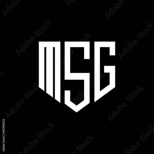MSG letter logo design with black background in illustrator, vector logo modern alphabet font overlap style. calligraphy designs for logo, Poster, Invitation, etc.