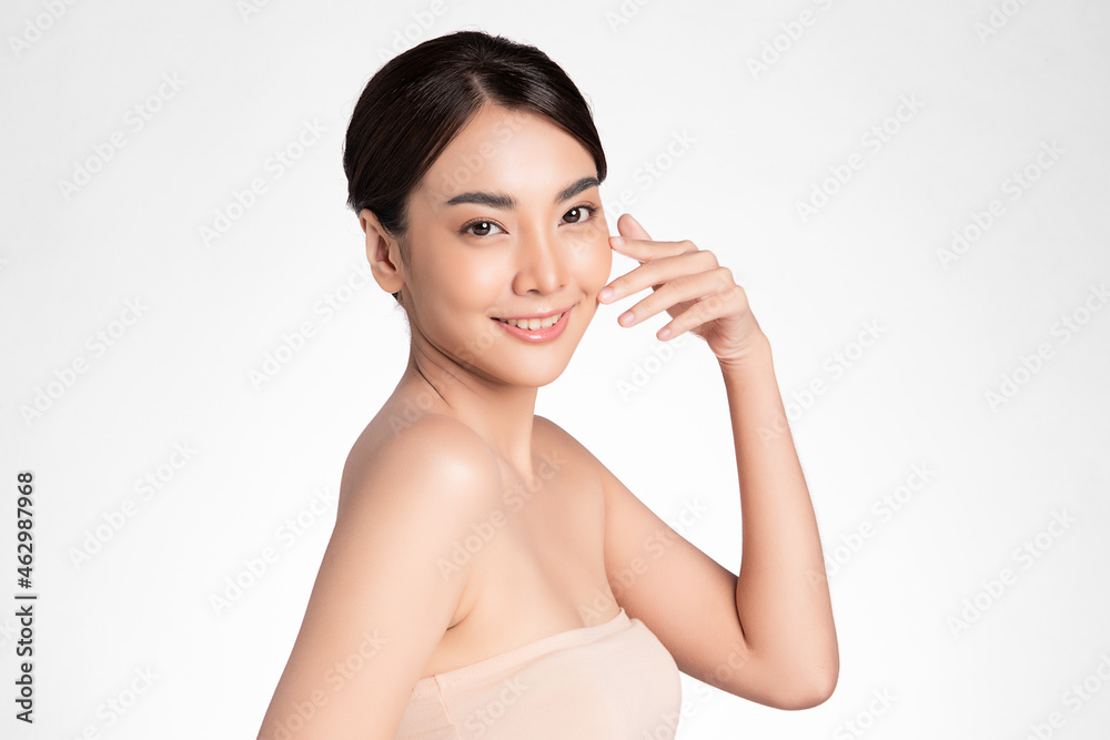 Beautiful young asian woman with clean fresh skin on white background, Face care, Facial treatment, Cosmetology, beauty and spa, Asian women portrait. Beautiful young asian woman with clean fresh skin on white background, Face care, Facial treatment, Cosmetology, beauty and spa, Asian women portrait.