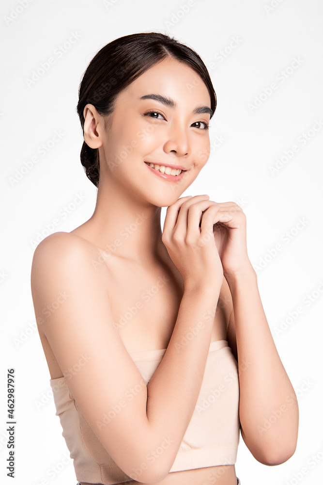Beautiful young asian woman with clean fresh skin on white background, Face care, Facial treatment, Cosmetology, beauty and spa, Asian women portrait. Beautiful young asian woman with clean fresh skin on white background, Face care, Facial treatment, Cosmetology, beauty and spa, Asian women portrait.