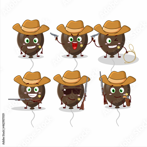 Cool cowboy brown balloons cartoon character with a cute hat