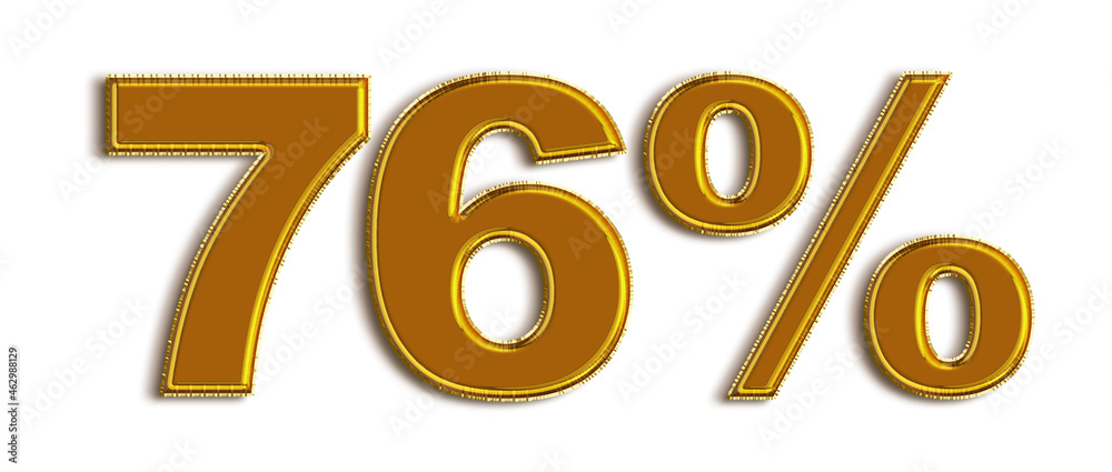 76 Percent off 3d Sign on White Background 76 Percent off 3d Sign on White Background
