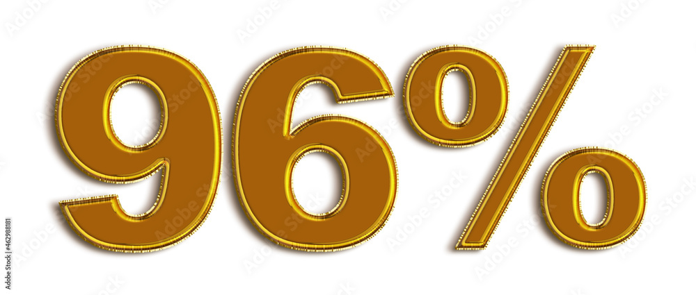 96 Percent off 3d Sign on White Background 96 Percent off 3d Sign on White Background