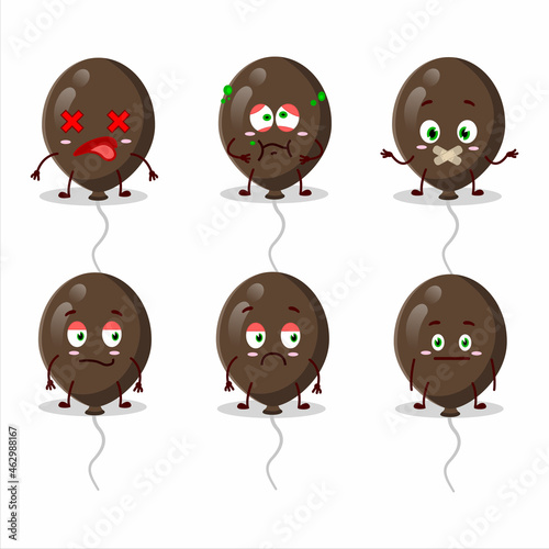 Brown balloons cartoon character with nope expression