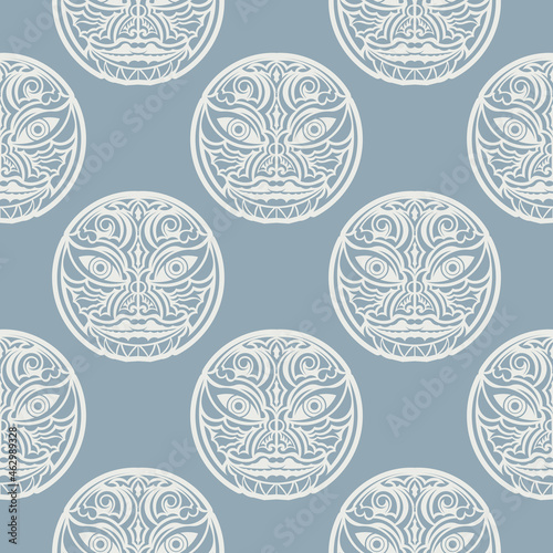 Hawaii wood idol pattern seamless vector repeat geometric for any web design