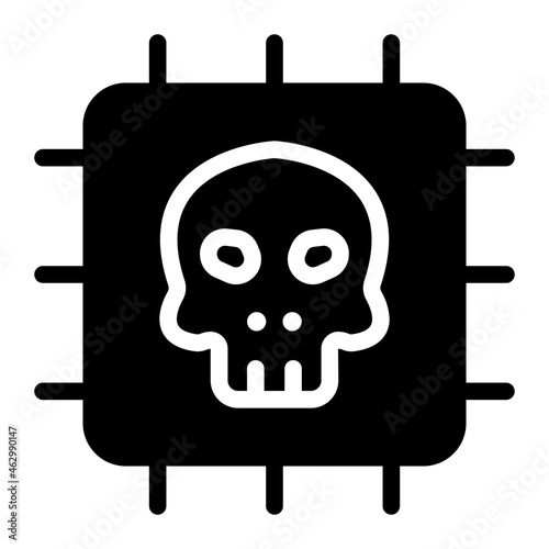 chip malware glyph icon
