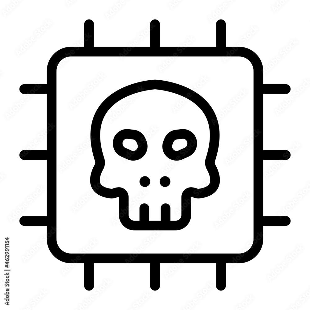 chip malware line icon