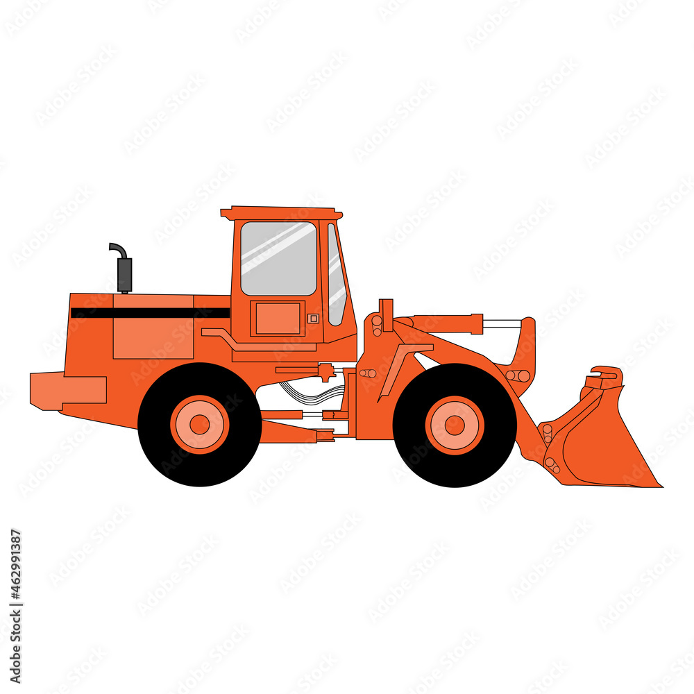Fototapeta premium Vector graphics illustration of a heavy equipment
