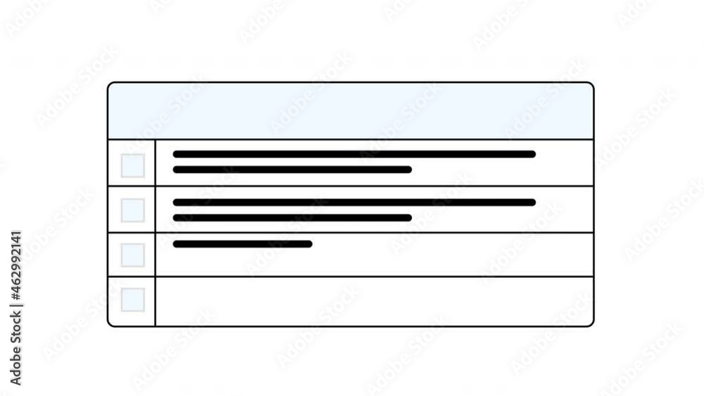Self drawing animation - to do list, report, presentation sheet, paper, screen, page. Self drawing animation - to do list, report, presentation sheet, paper, screen, page.