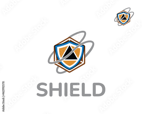 shield logo dice logo water logo vector line art