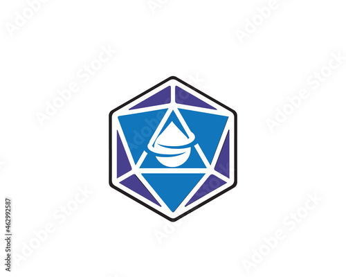 shield logo dice logo water logo vector line art