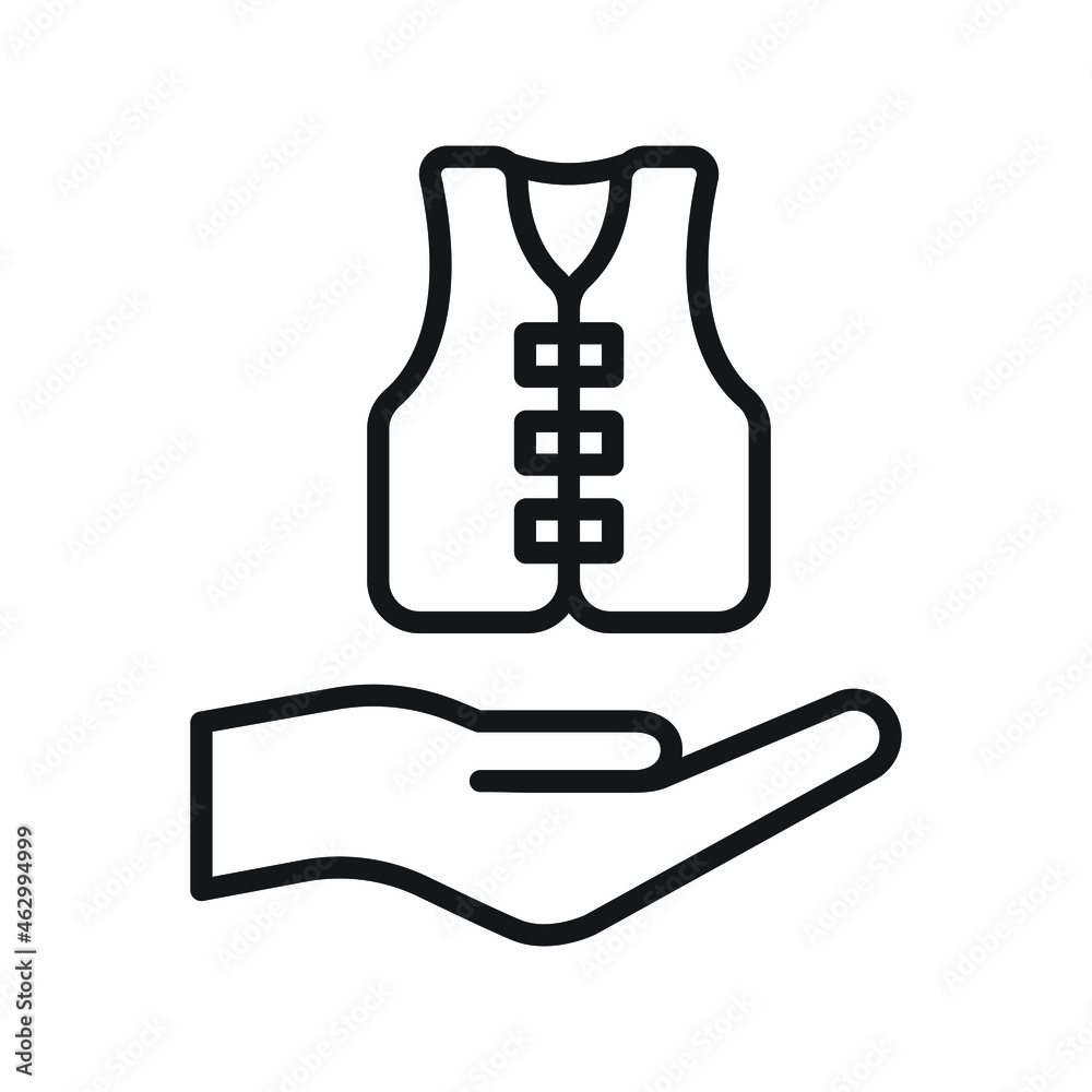 Hand holding life jacket icon design vector illustration Hand holding life jacket icon design vector illustration