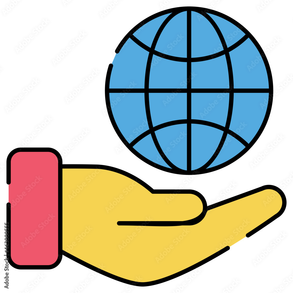 Globe on hand, concept of global care Globe on hand, concept of global care