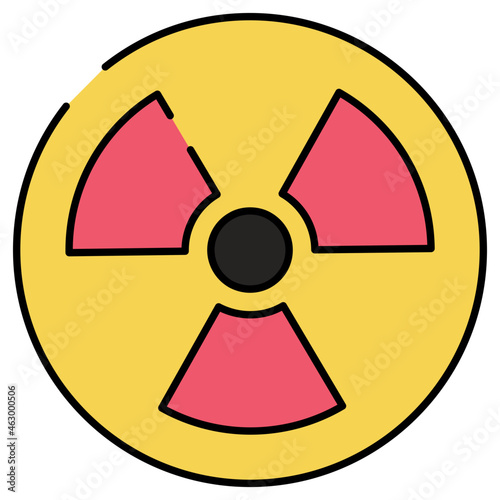 An editable design icon of radioactive sign