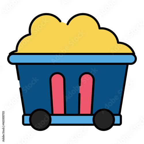 A unique design icon of mine cart