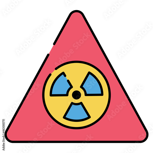 An editable design icon of radioactive caution