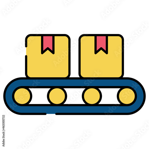 A perfect design icon of conveyor belt